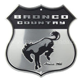 12’ Die-Cut Bronco Country Shield Tin Sign