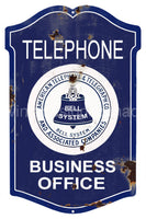 Bell Telephone Business Office Cut Out Metal Sign 20’X13’ Metal Sign