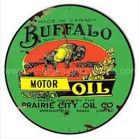 Buffalo Motor Oil By Prairie City Co Vintage Metal Sign-14’X14’ Metal Sign
