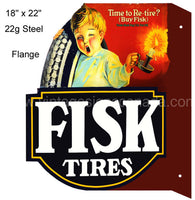 Fisk Tires Flange Reproduction Laser Cut Out Metal Sign-18’X22’ Metal Sign