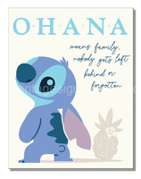 Stitch Ohana Tin Sign-12X16 Sign