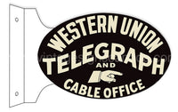 Western Union Telegraph Nostalgic Metal Flange Sign-12’X18’ Metal Sign