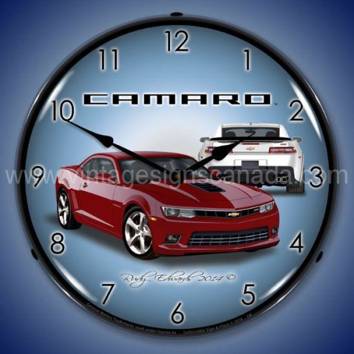 2014 Ss Camaro Crystal Red Led Clock