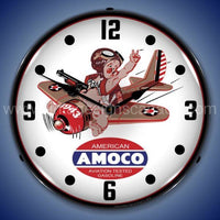 Amoco Aviation Led Clock