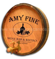 Amy Fine Bistro Personalized Quarter Barrel Sign