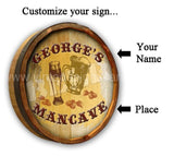 Beer Mancave Quarter Barrel Sign - Vintage Signs Canada