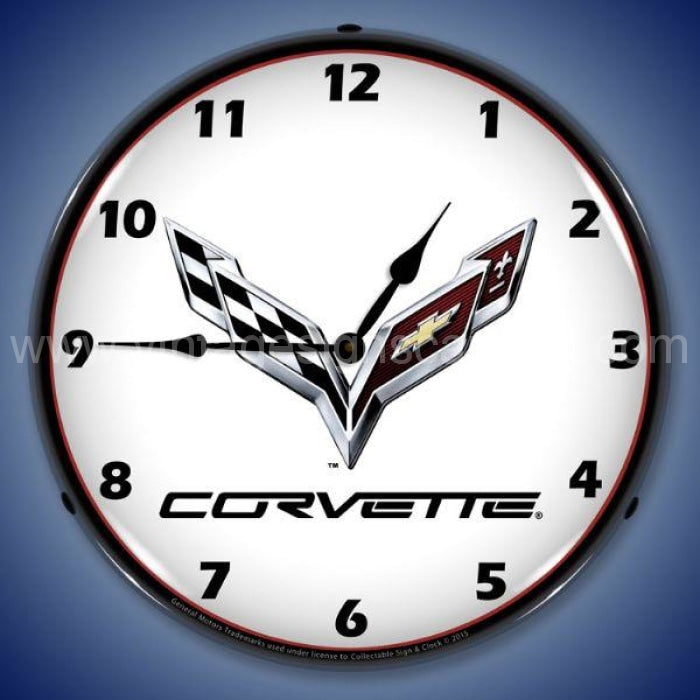C7 Corvette Logo Led Clock