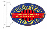 Chrysler Plymouth Garage Shop Reproduction Metal Flange Sign-18X12 Metal Sign