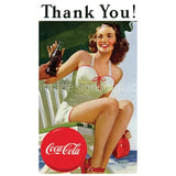Coca Cola Thank You Beauty Embossed Tin Sign