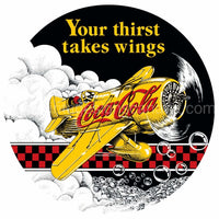 Coke Gee Bee Racer Embossed Tin Sign