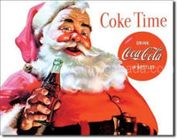 Coke Santa-Coke Time Tin Sign - Vintage Signs Canada