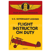 Flight Instructor Embossed Tin Sign