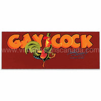 Gay Cock Embossed Tin Sign