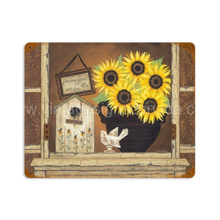 Grows With Love Tin Sign - Vintage Signs Canada