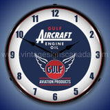 Gulf Aircraft Engine Oil Led Clock