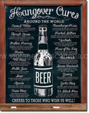 Hang Over Cures Tin Sign - Vintage Signs Canada