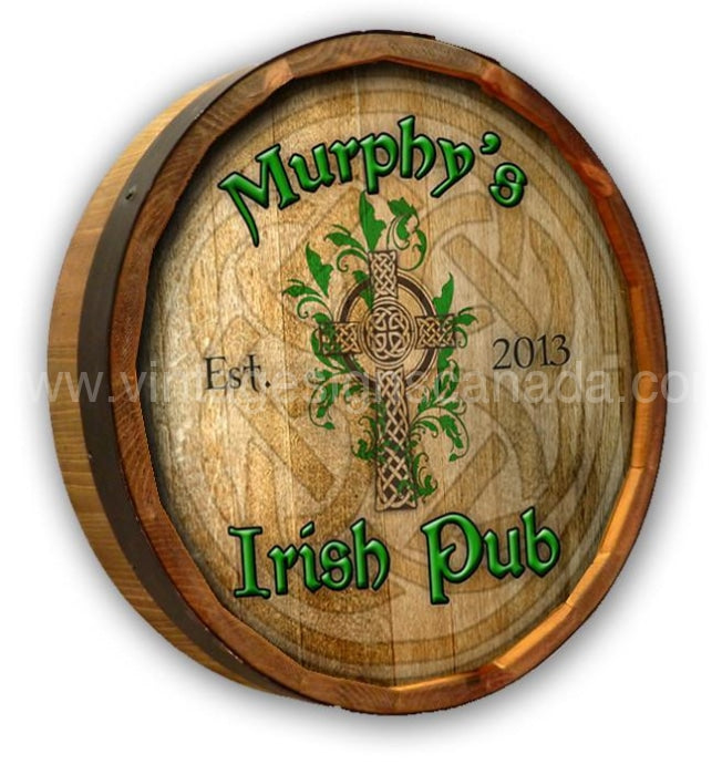 Irish Pub Quarter Barrel Sign - Vintage Signs Canada