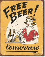 Moore-Free Beer Tin Sign