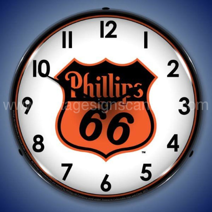 Phillips 66 Orange Led Clock