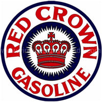 Red Crown Gas 24 Round Tin Sign