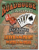 Roadhouse Bar And Casino Tin Sign