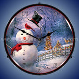 Snowman Greetings Led Clock