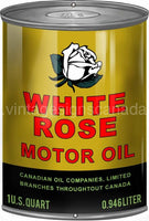White Rose Motor Oil Can Cut Out Sign