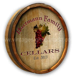 Wine Grapes Quarter Barrel Sign