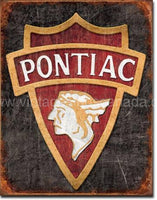 1930 Pontiac Logo Tin Sign - Vintage Signs Canada