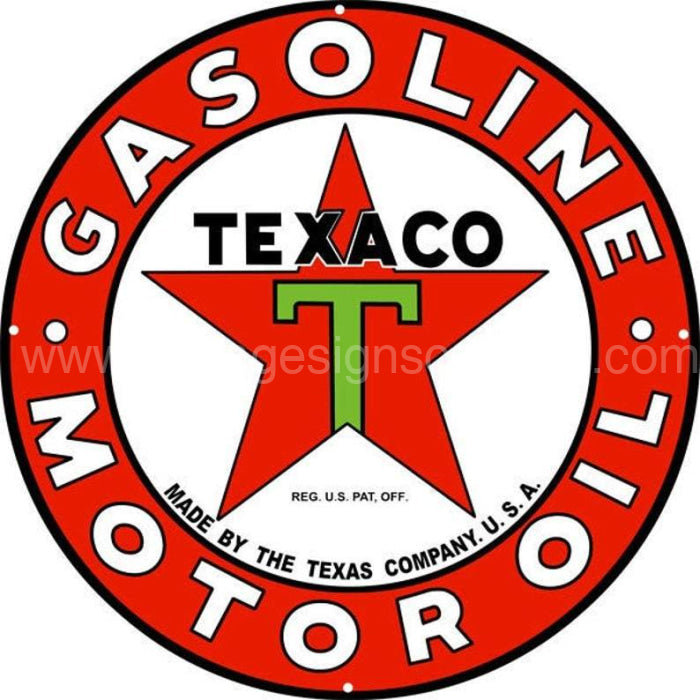 24 Round Texaco Tin Sign