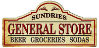 Sundries General Store Vintage Cut Out Metal Sign 23