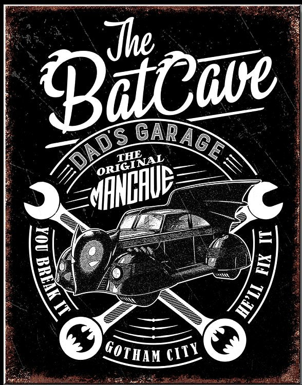 DC-Batman Dad's Garage Tin Sign