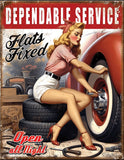 Tire Girl Tin Sign