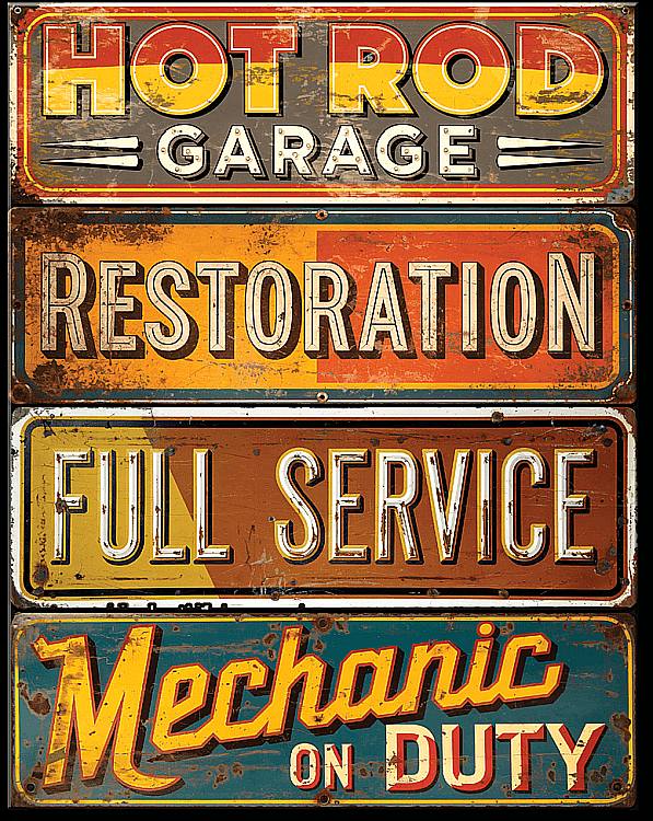 Hot Rod Garage Tin Sign