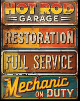 Hot Rod Garage Tin Sign
