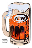 A&W Root Beer Laser Cut Out Nostalgic Sign-7.5X11.5 Tin Sign