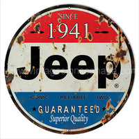 Aged Looking 1941 Jeep Reproduction Sign-14X14 Metal Sign