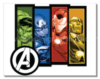 Avengers Group Panels Tin Sign-12X16 Sign