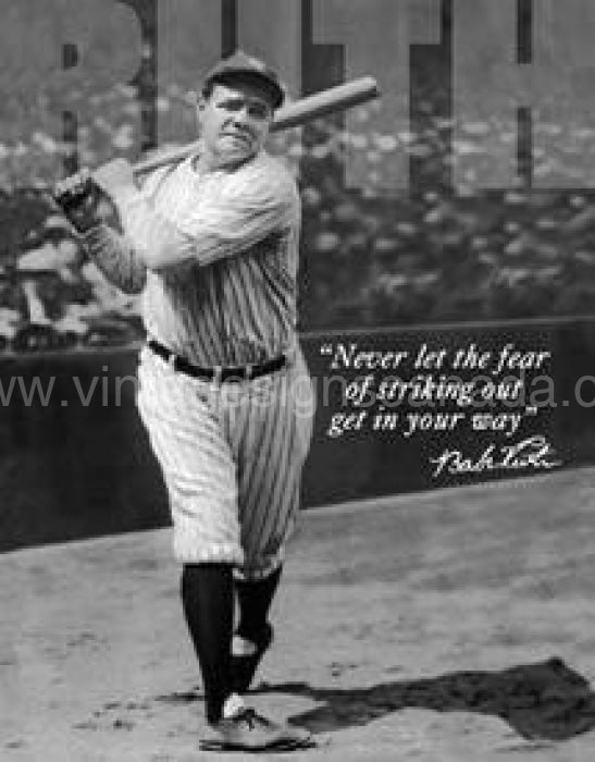 Babe Ruth No Fear Tin Sign - Vintage Signs Canada