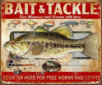 Bait & Tackle Tin Sign-12X16 Sign