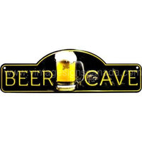 Beer Cave Street Sign-17.5X5.5 Tin Sign