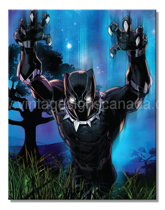 Black Panther Pouncing Tin Sign-12X16 Sign