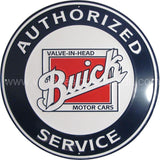 Blue Buick Service 24 Round Tin Sign