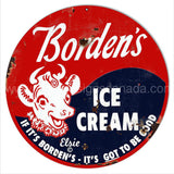 Bordens Ice Cream Vintage Metal Sign 14’X14’