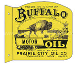 Buffalo Motor Oil Flange Metal Sign-16X15.6 Flange Sign