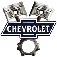 Chevrolet Piston Cut Out Metal Sign-13X13 Metal Sign