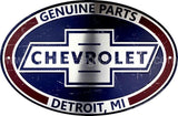 Chevy Embossed Oval Distressed Tin Sign-18X12 Signs