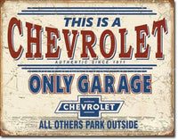 Chevy Only Garage Tin Sign-16X12 Sign