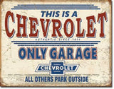 Chevy Only Garage Tin Sign-16X12 Sign