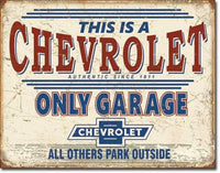 Chevy Only Garage Tin Sign-16X12 Sign